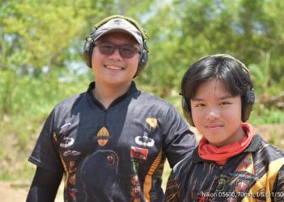 Coach Kayo and Rigel Coruna practicing for the 2024 World Rifle Shoot in Finland