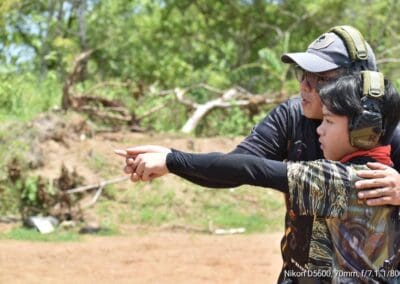 Coach Kayo and Rigel Coruna practicing for the 2024 World Rifle Shoot in Finland